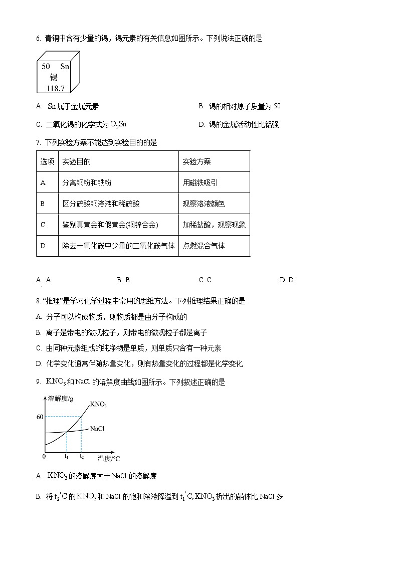 甘肃省张掖市肃南裕固族自治县康乐明德学校2025届中考三模 化学试卷第2页