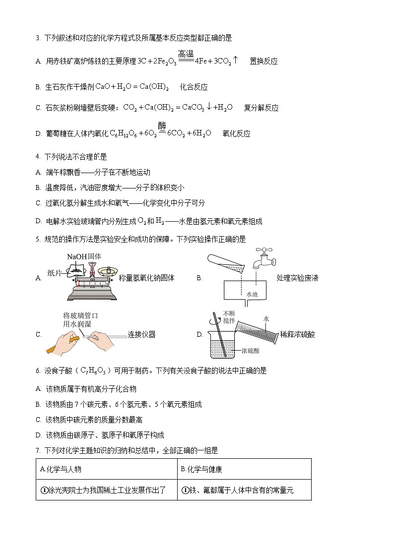 山东省日照市曲阜师范大学附属实验中学2025届中考三模 化学试卷第2页