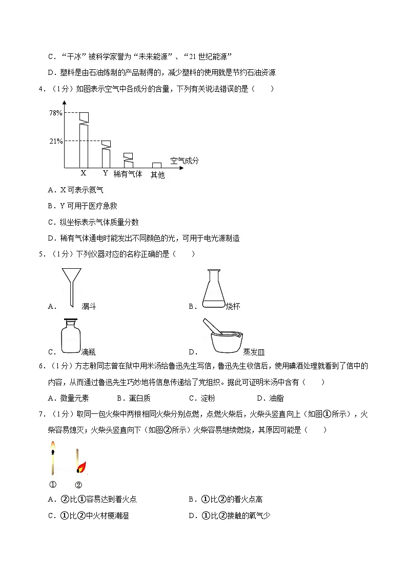2024年山东省淄博市淄川区中考化学二模试卷（含解析）第2页