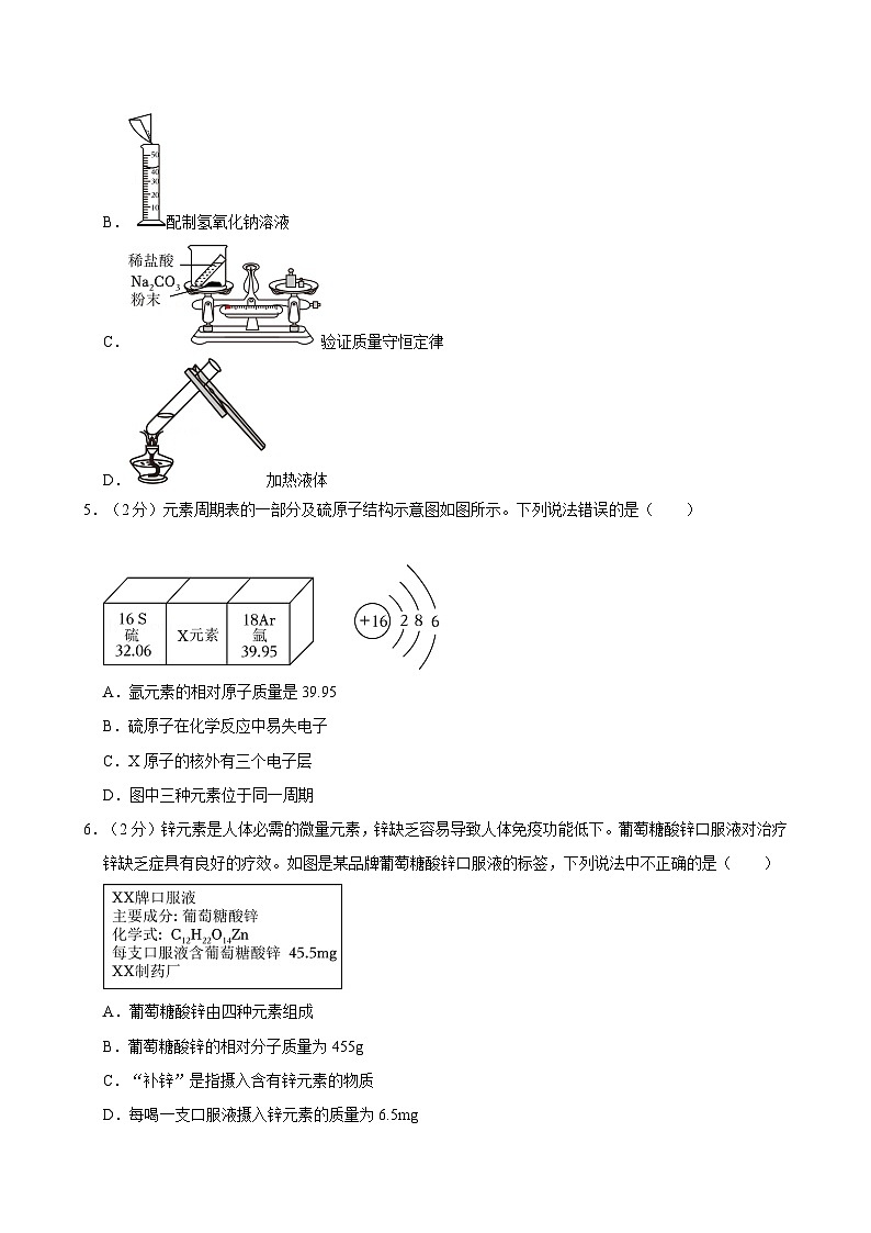 2024年山东省济南实验中学中考化学模拟试卷（6月份）（含解析）第2页