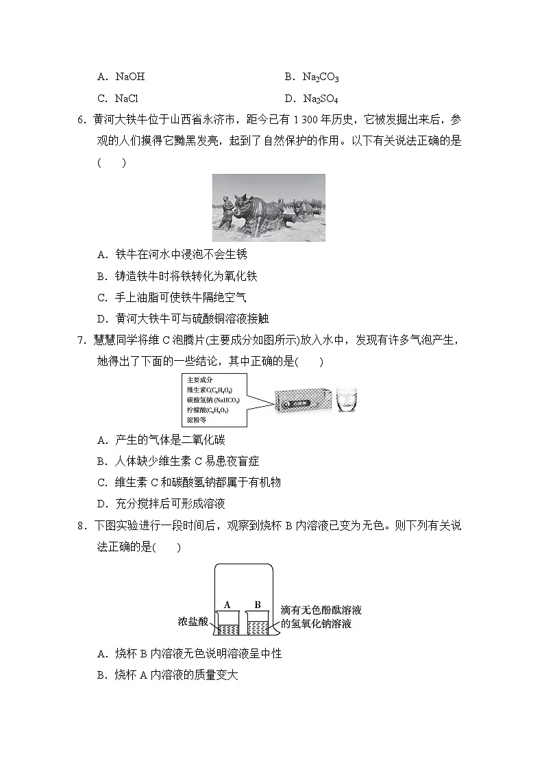 2025年春九年级化学下册 期末综合测试卷（人教山西版）第2页
