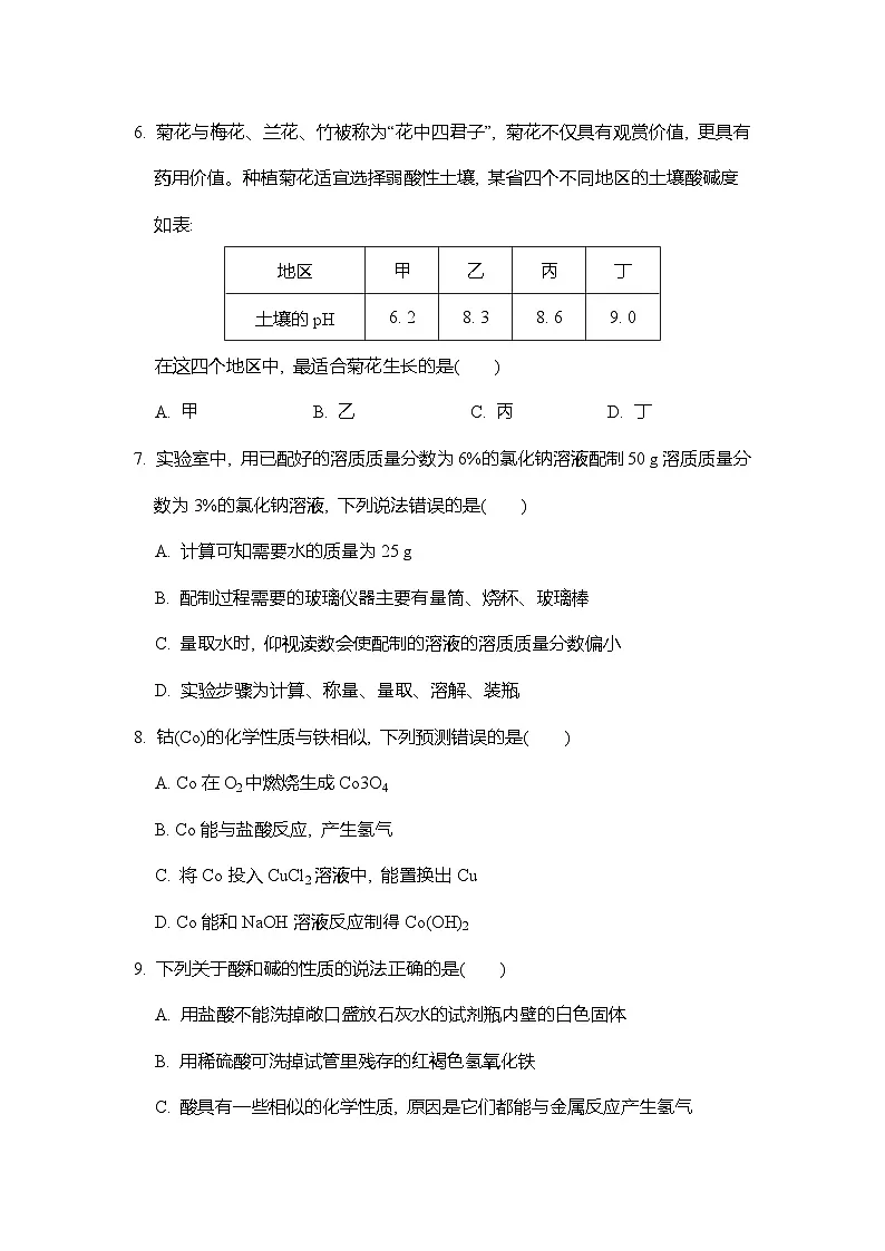 2025年春九年级化学下册 期末综合测试卷一（人教版）第2页