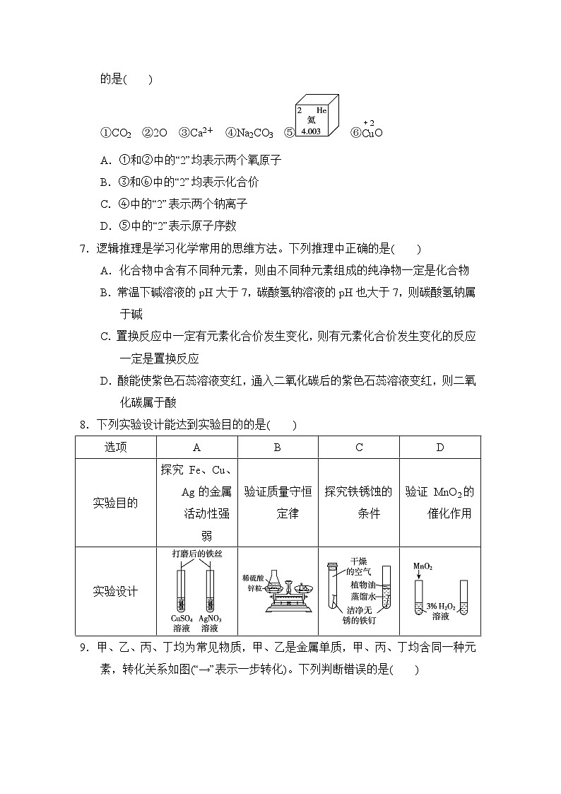 2025年春九年级化学下册  陕西中考综合模拟测试卷一（科学陕西版）第2页