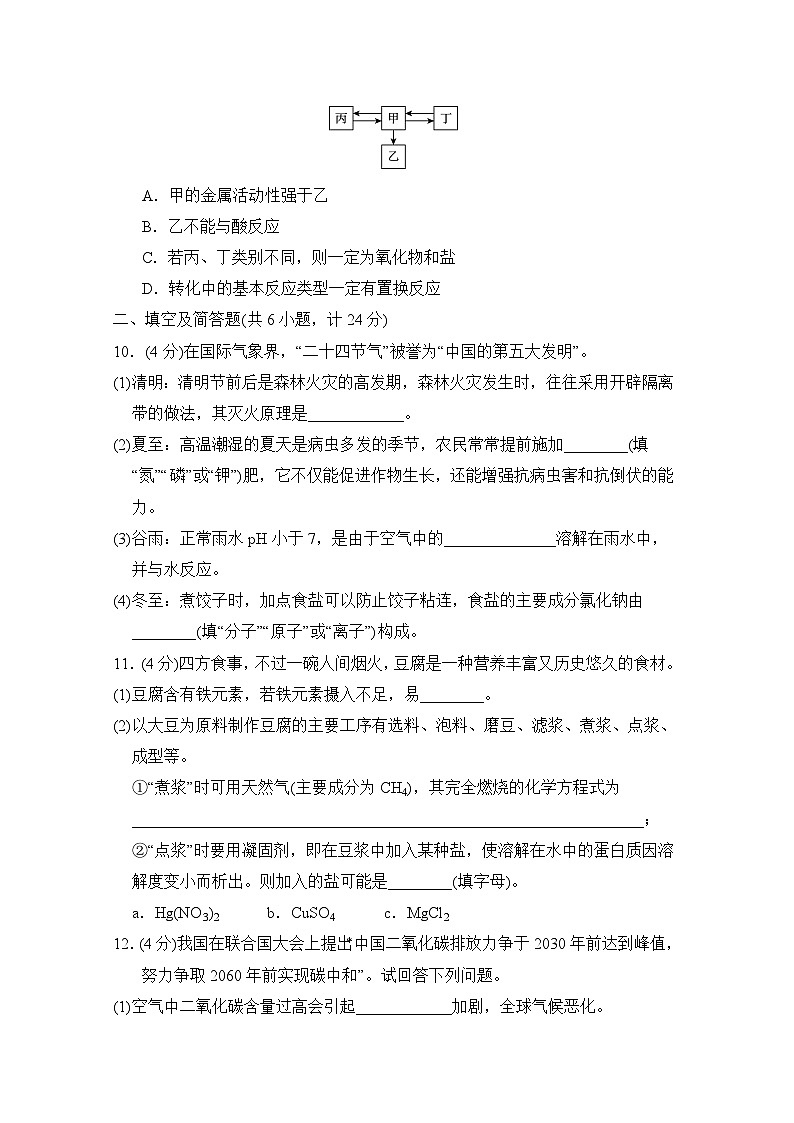 2025年春九年级化学下册  陕西中考综合模拟测试卷一（科学陕西版）第3页