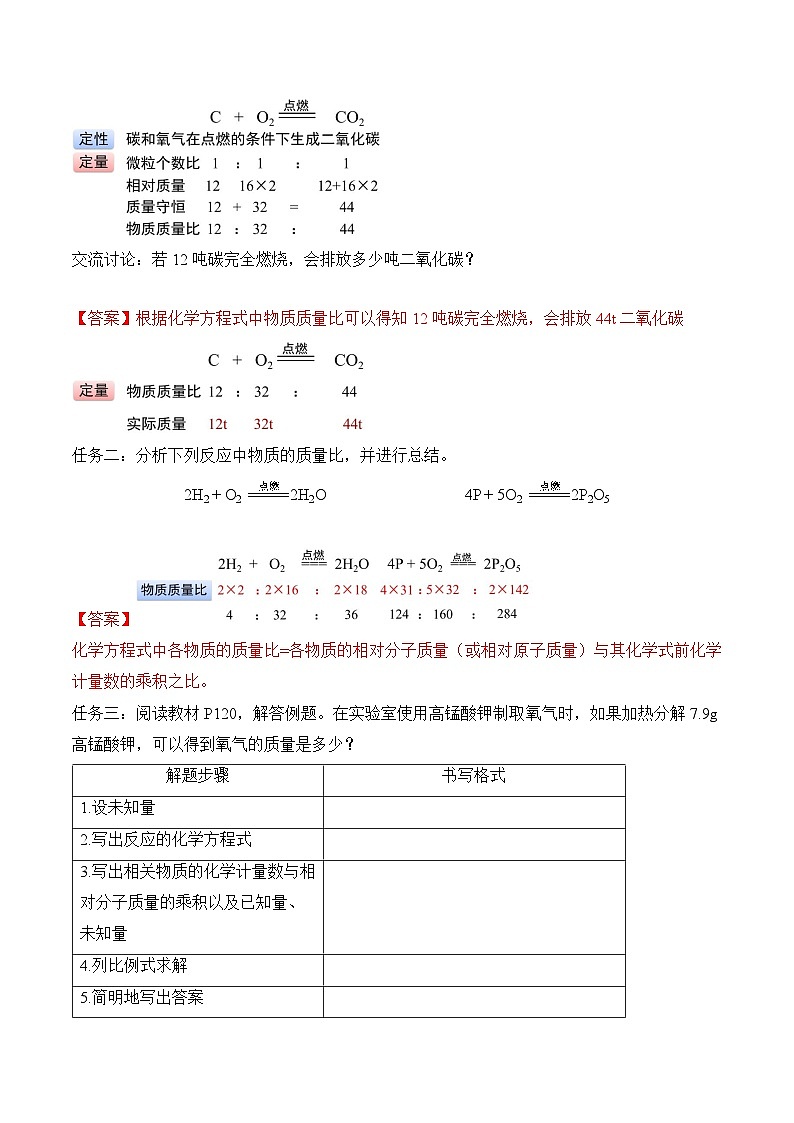 人教版（2024）化学九上 第五单元2.3《化学方程式》导学案（解析卷）第2页