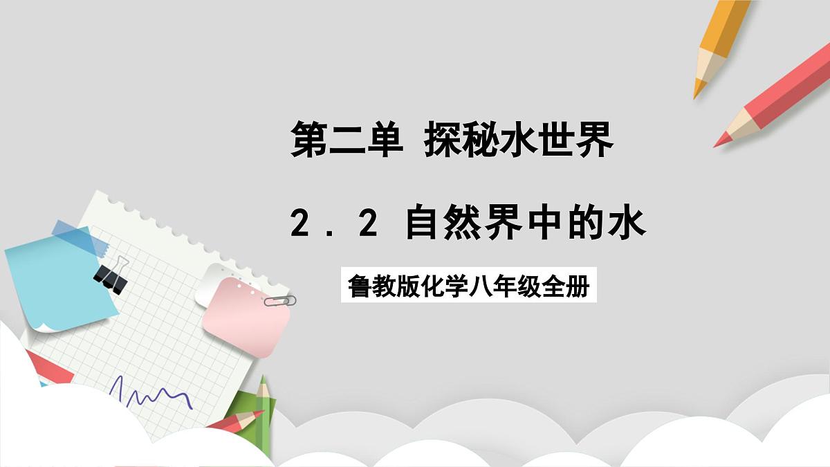 鲁教版（五四制）（2024）化学八年级全册2.2 《自然界中的水》 课件第1页