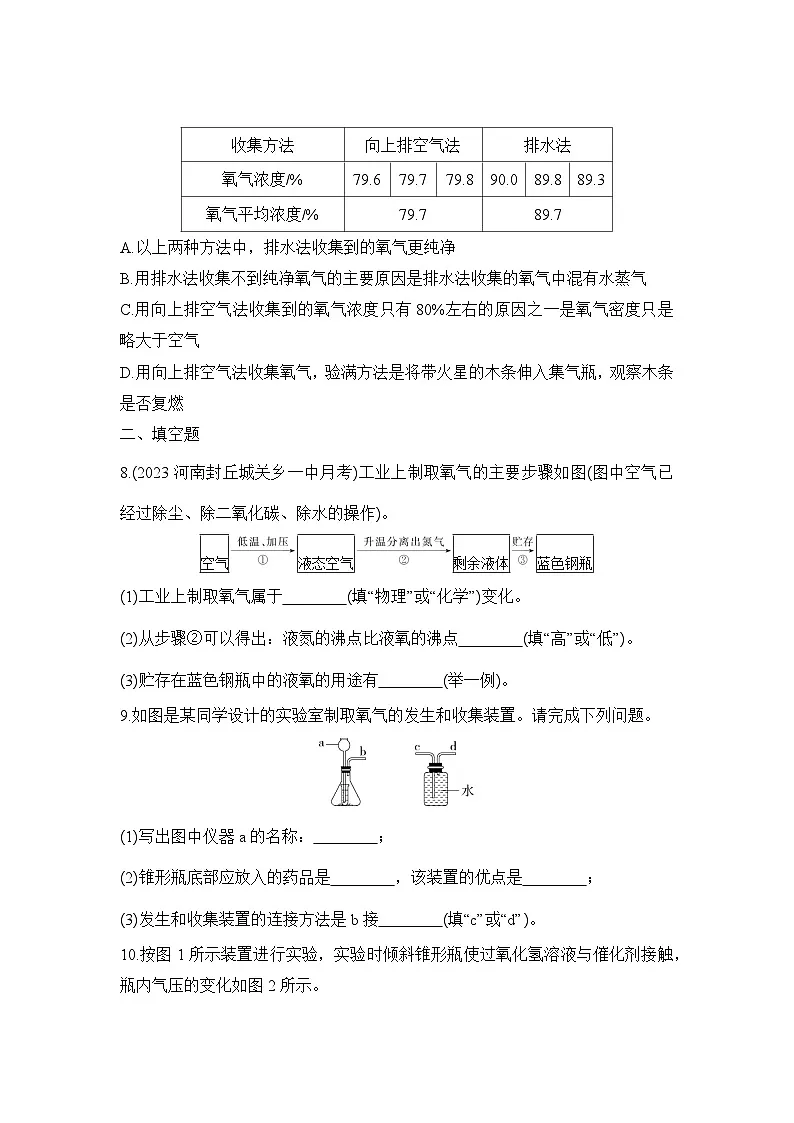 人教版化学九年级上册第二单元课题3　制取氧气课时训练（含答案）第3页
