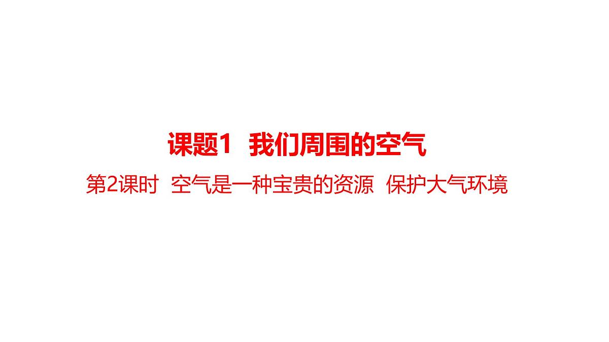 2025年秋人教版九年级化学上册 2.1.2  空气是一种宝贵的资源  保护大气环境（课件）第1页