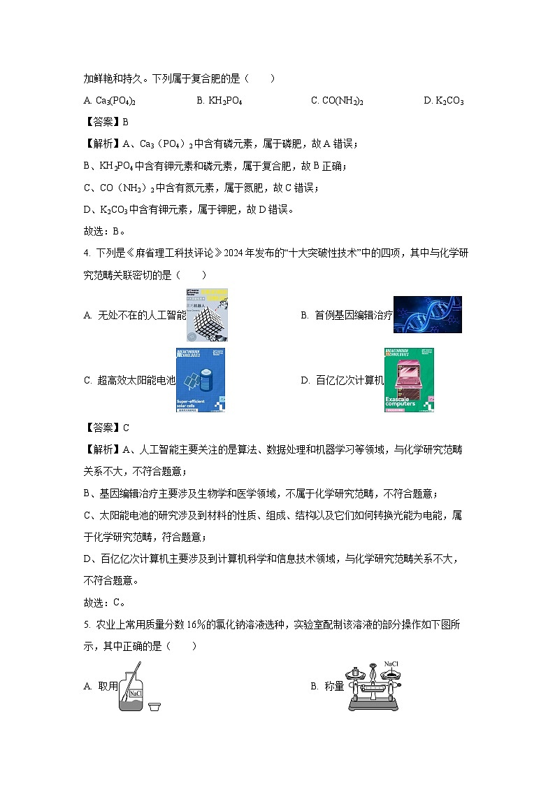 福建省厦门市2025年中考适应性化学试卷（解析版）第2页
