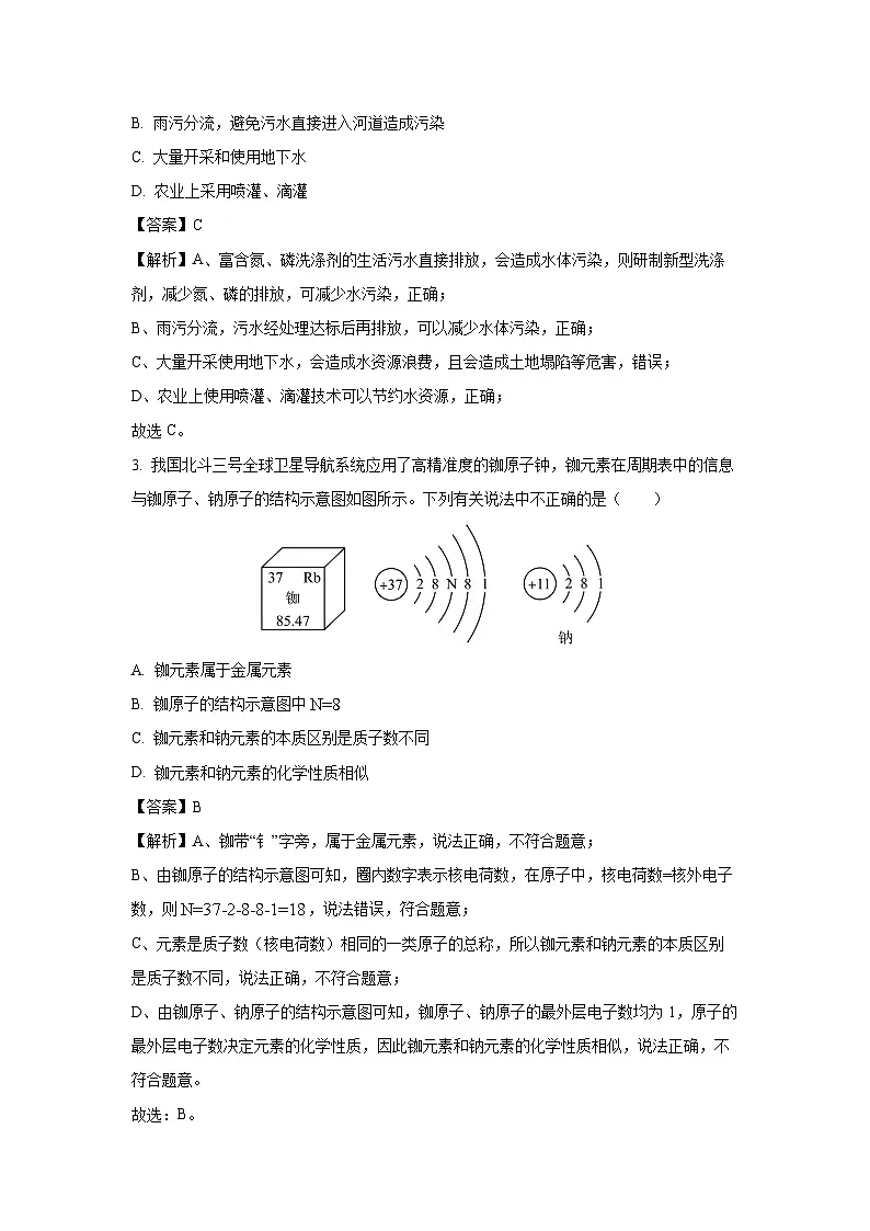 【化学】福建省福州市2025年中考化学模拟试卷 （解析版）第2页