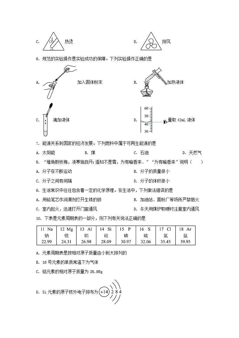 2024-2025学年重庆市丰都县九年级上学期化学期末试题及答案第2页