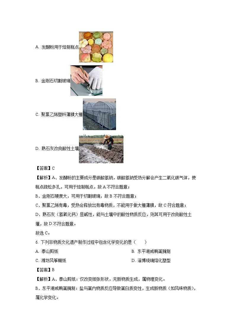 广东省雷州市2025年中考模拟化学试卷（解析版）第3页