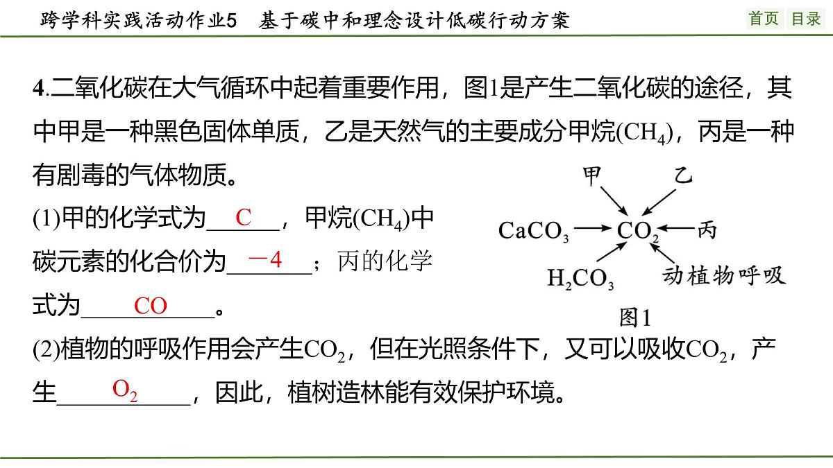 九年级上册化学人教版（2024） 第六单元跨学科实践活动5基于碳中和理念设计低碳行动方案(1)课件第6页