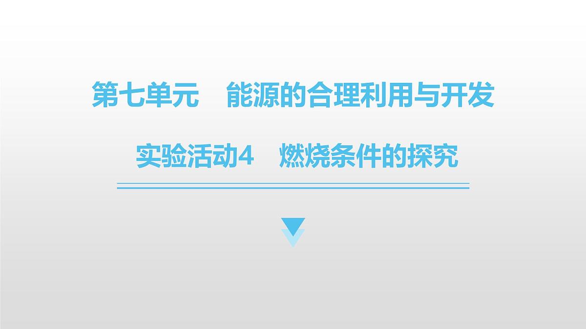 九年级上册化学人教版（2024） 第七单元实验活动4燃烧条件的探究 课件第1页