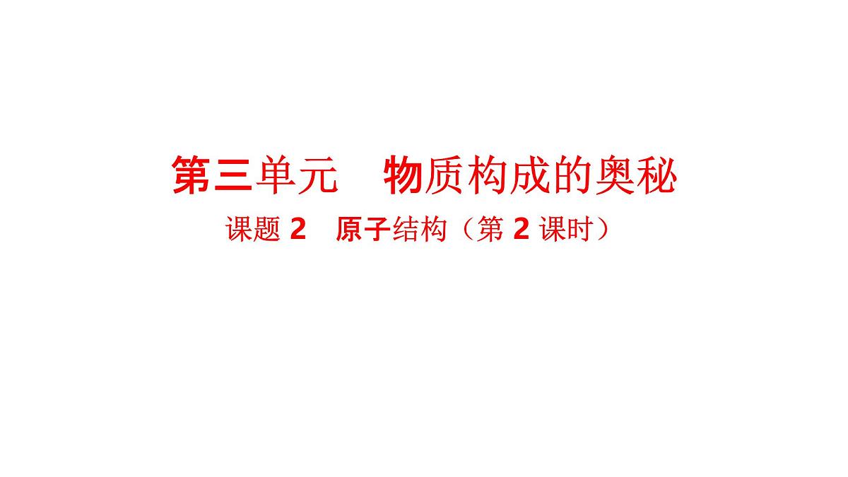 九年级上册化学人教版（2024） 第三单元课题2原子结构第2课时 课件第1页