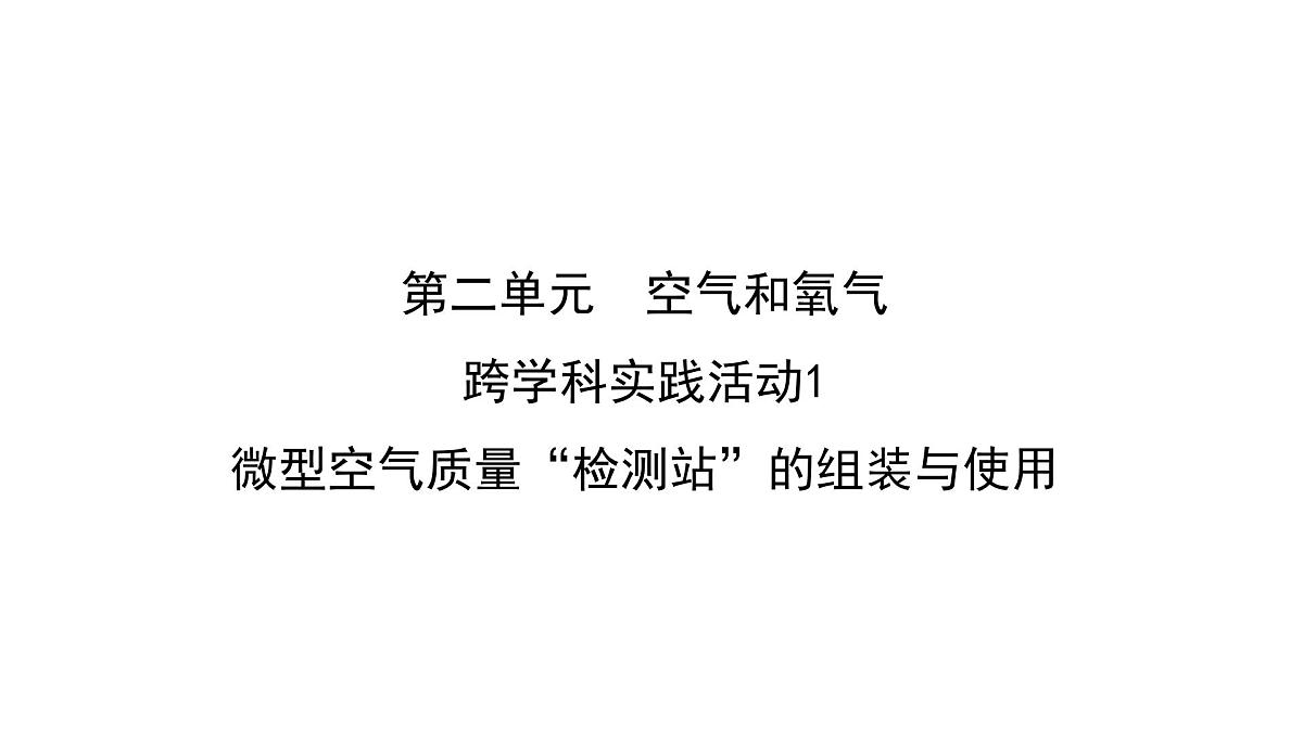 九年级上册化学人教版（2024） 跨学科实践活动1  微型空气质量“检测站”的组装与使用-课件第1页