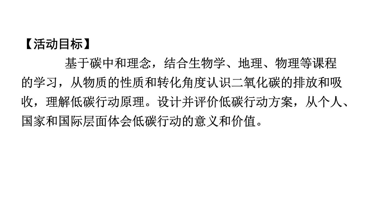 九年级上册化学人教版（2024） 跨学科实践活动5  基于碳中和理念设计低碳行动方案-课件第2页