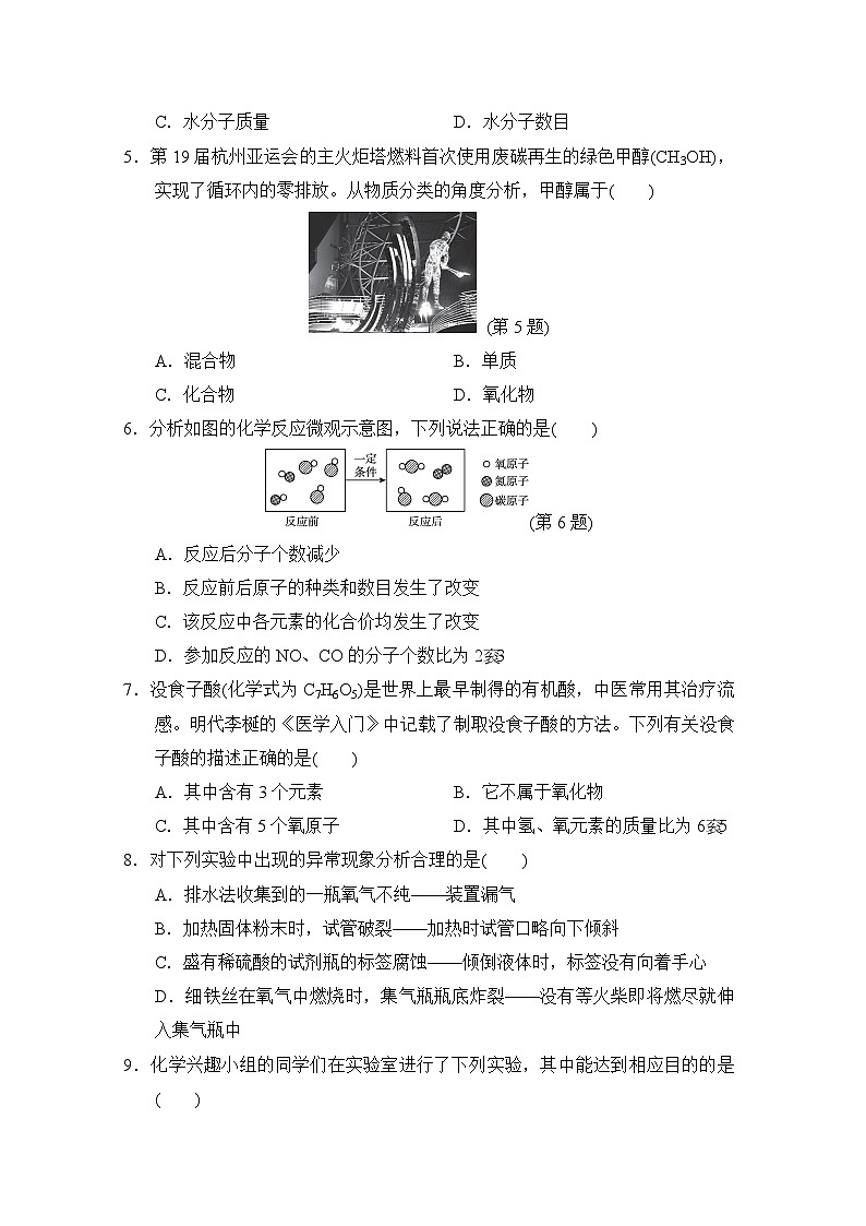 九年级化学上册第一学期期末综合测试卷（人教山西版 2024年秋）第2页