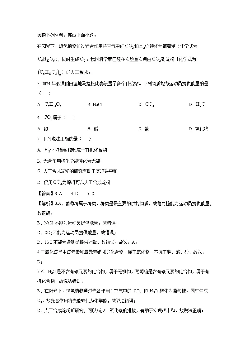 江苏省宿迁市泗洪县2025年中考三模化学试卷（解析版）第2页