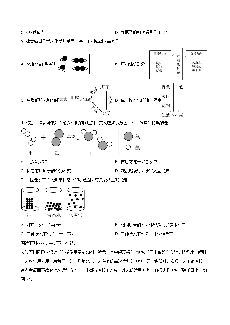 【9化第三次月考】六安市裕安区2024--2025学年九年级上学期11月月考化学试题第2页