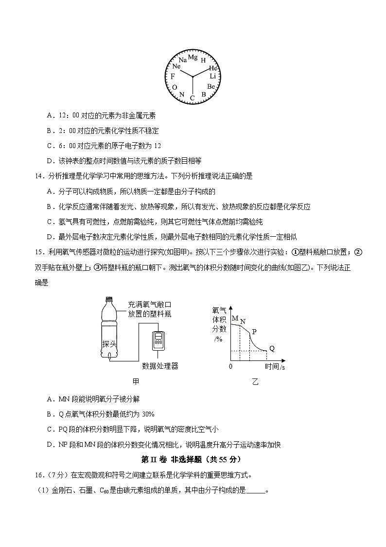 人教版九年级化学上册 第三单元 物质构成的奥秘【单元测试卷】第3页