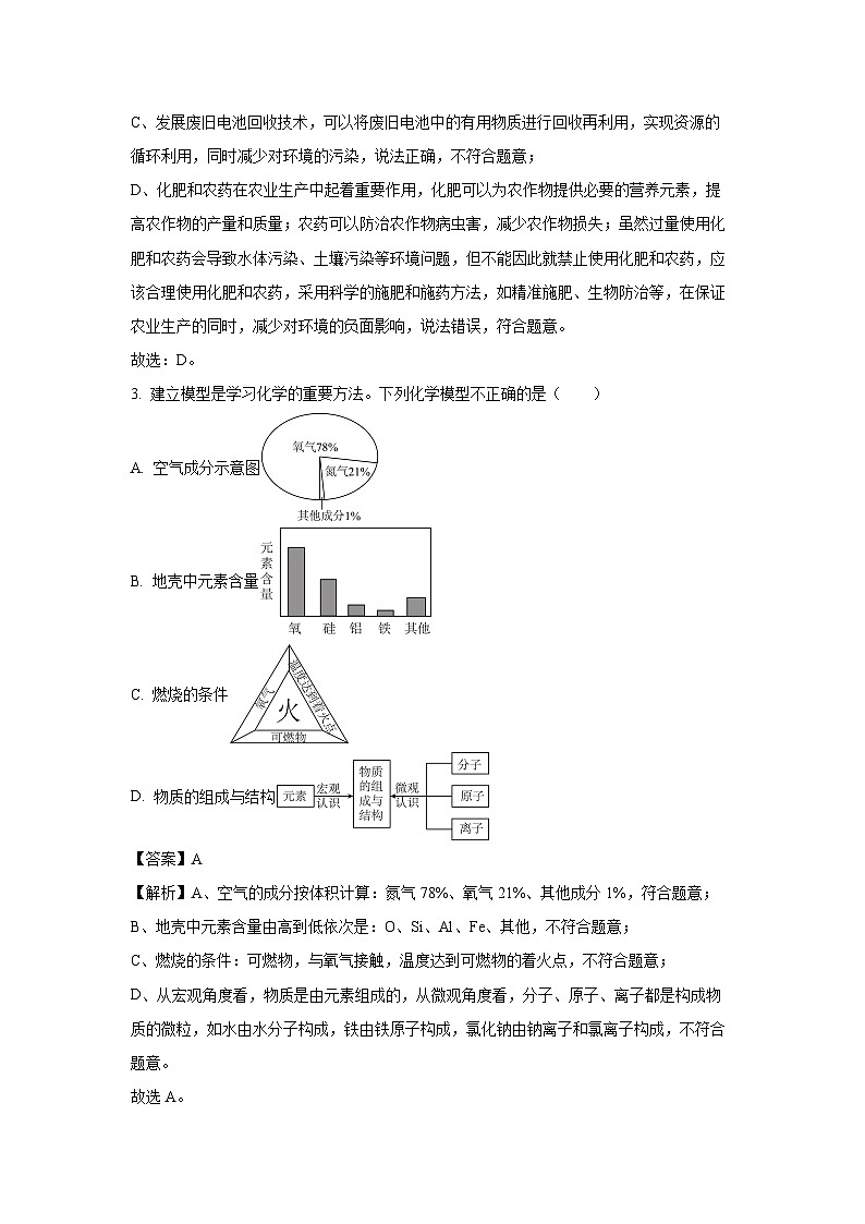 广东省深圳市龙岗区2025年中考模拟预测化学（一）化学试卷（解析版）第2页