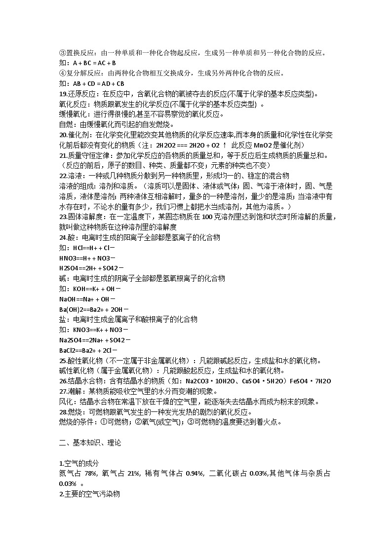 初中化学知识点大全第2页