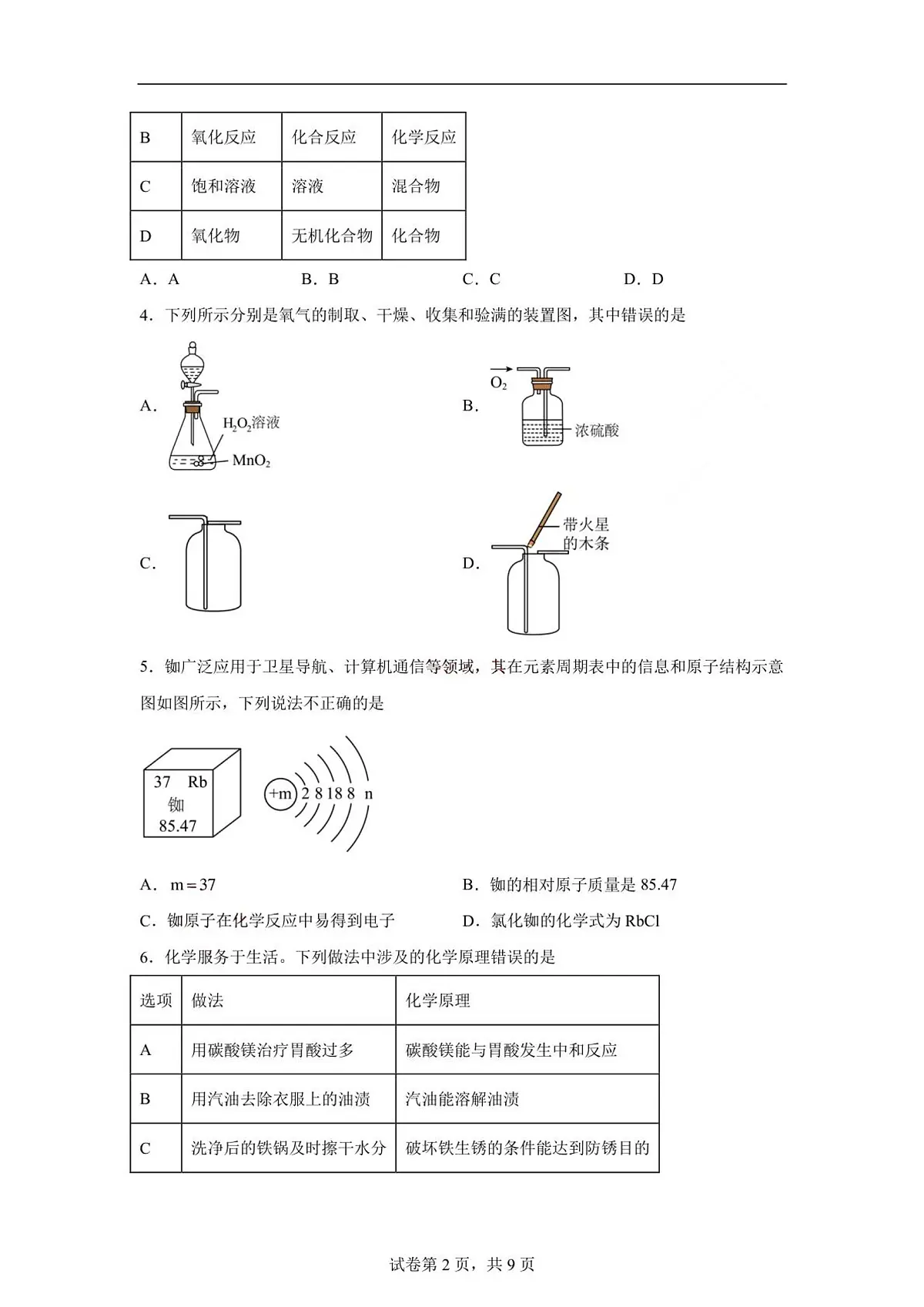 2024年山东省威海市中考化学真题（含答案）第2页