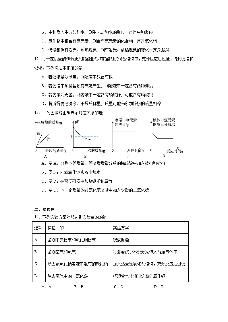 2025年黑龙江省齐齐哈尔市中考化学真题（附答案解析）第3页