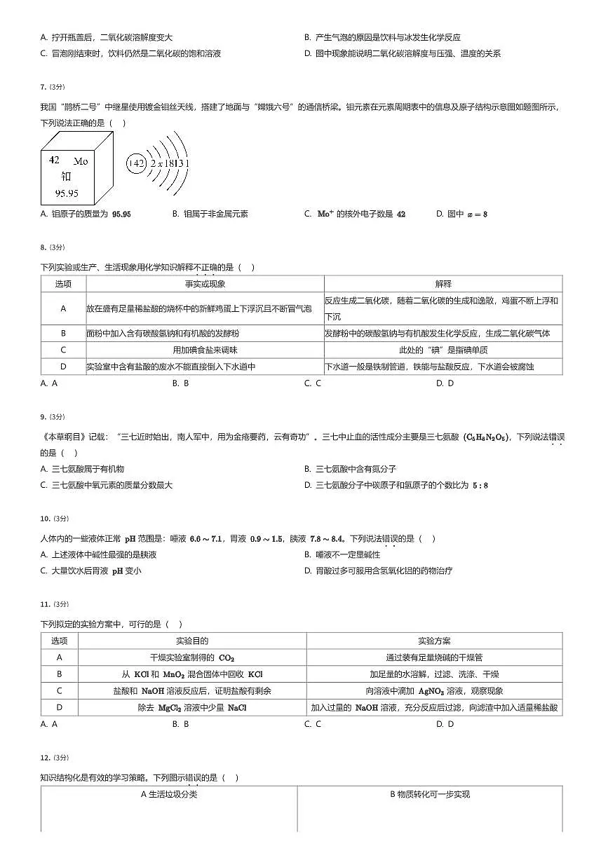 2025年广东广州铁一中学教育集团中考二模化学试卷（有答案解析）第2页