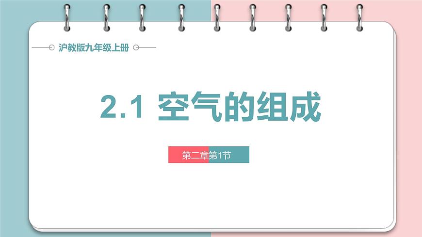 沪科版化学（2024）九年级上册 2.1 空气的组成  课件第1页