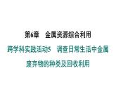 滬科版化學(xué)（2024）九年級(jí)上冊 跨學(xué)科實(shí)踐活動(dòng)5　調(diào)查日常生活中金屬廢棄物的種類及回收利用課件