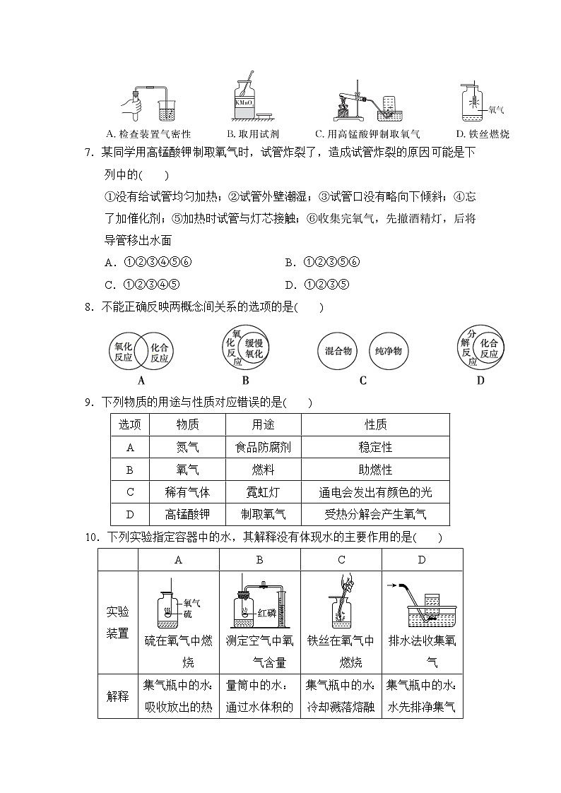 九年级化学上册 第二单元　空气和氧气 单元测试卷（人教安徽版 2024年秋）第2页