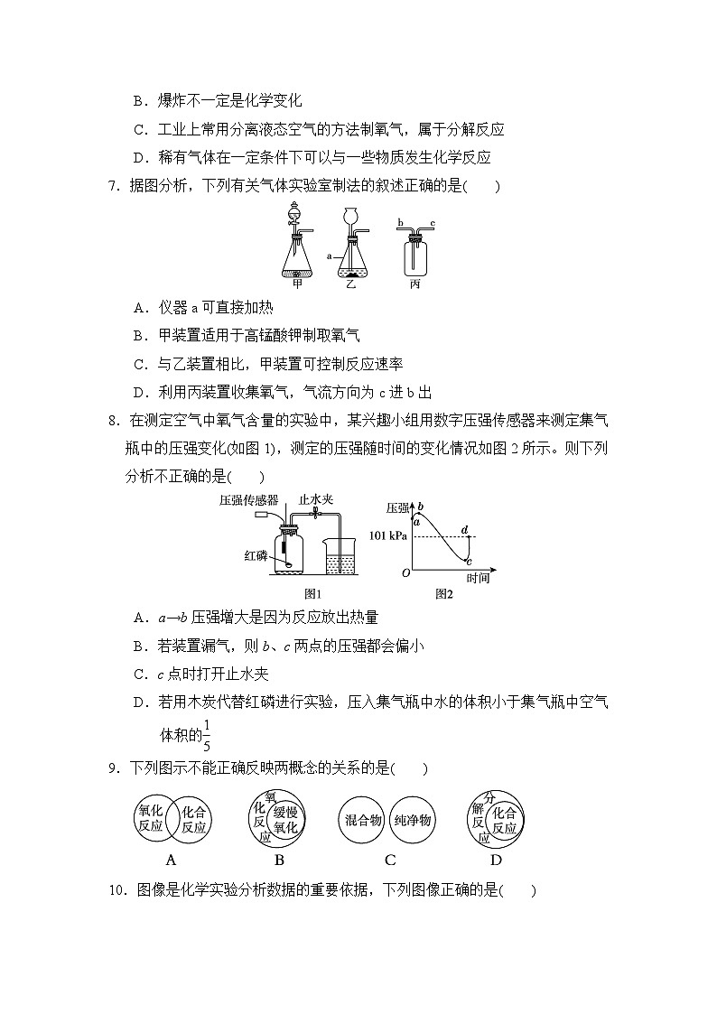 人教版九年级化学上册 第二单元　空气和氧气 单元测试卷（2024年秋）第2页