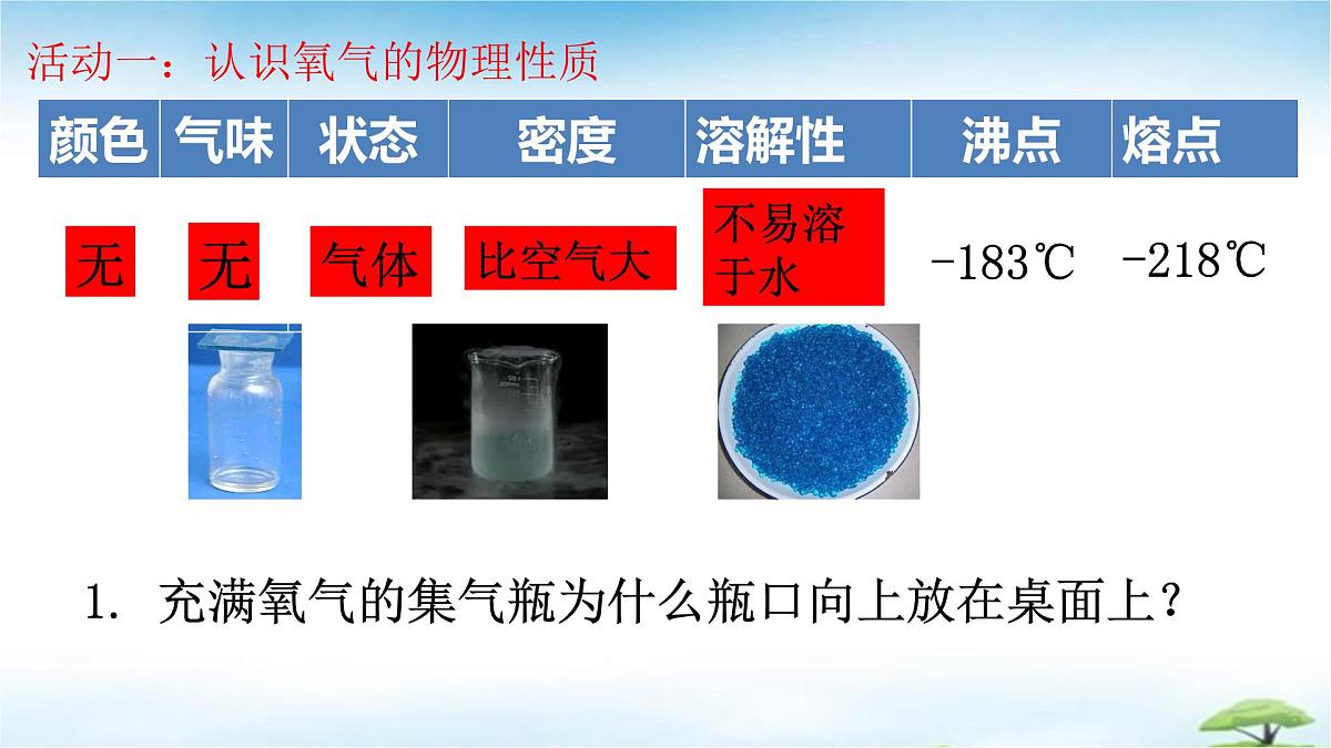 鲁教版初中化学九年级上册第四单元《我们周围的空气》第二节《氧气的性质》  课件第5页