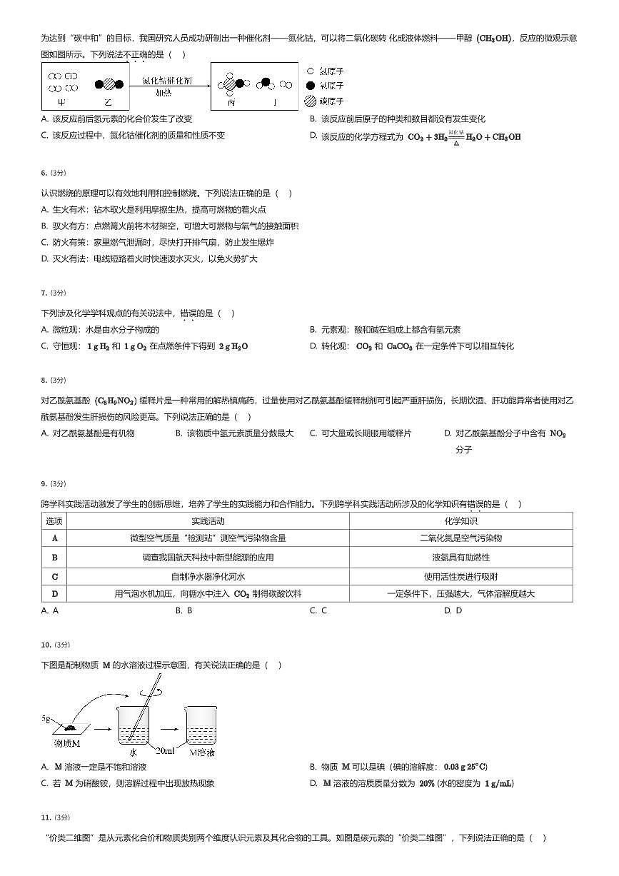 2025年广东广州花都区初三中考二模化学试卷（有答案解析）第2页