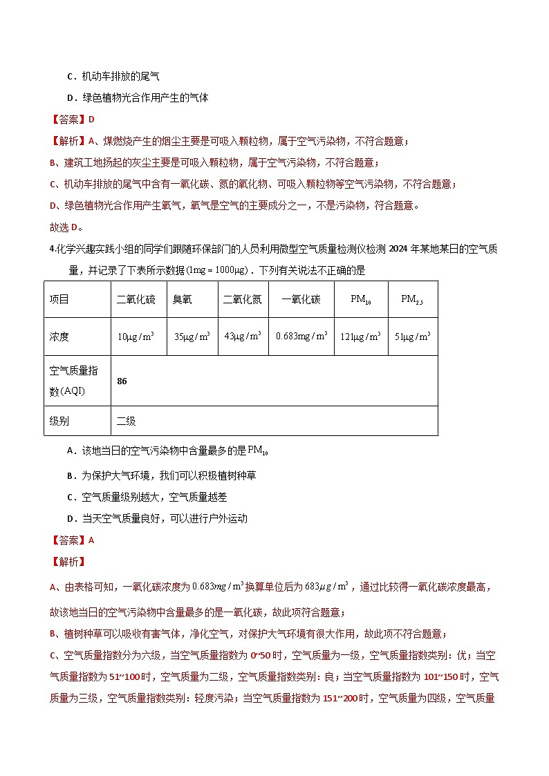 北京课改版化学九上2.2《空气的组成与应用》（第2课时）（分层作业）（解析版）第2页