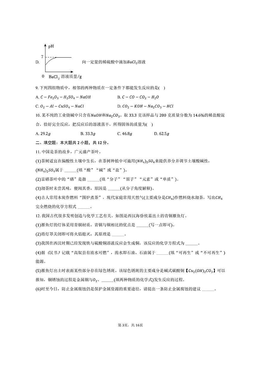 2025年四川省广元市中考化学试卷（含解析）第3页
