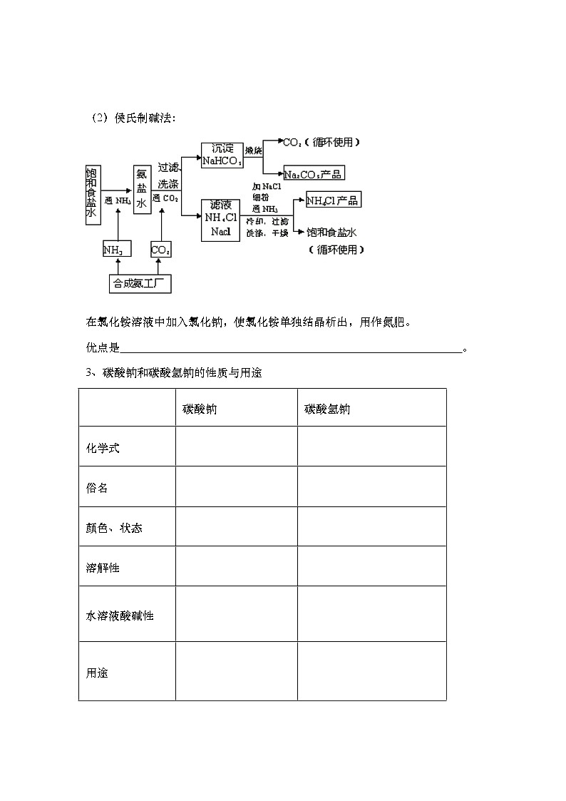 3.3海水“制碱”学案-九年级化学鲁教版（五四制）全一册第3页