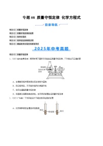 2025年中考化学真题分类汇编：专题08 质量守恒定律和化学方程式（全国通用）（第02期）（原卷版）