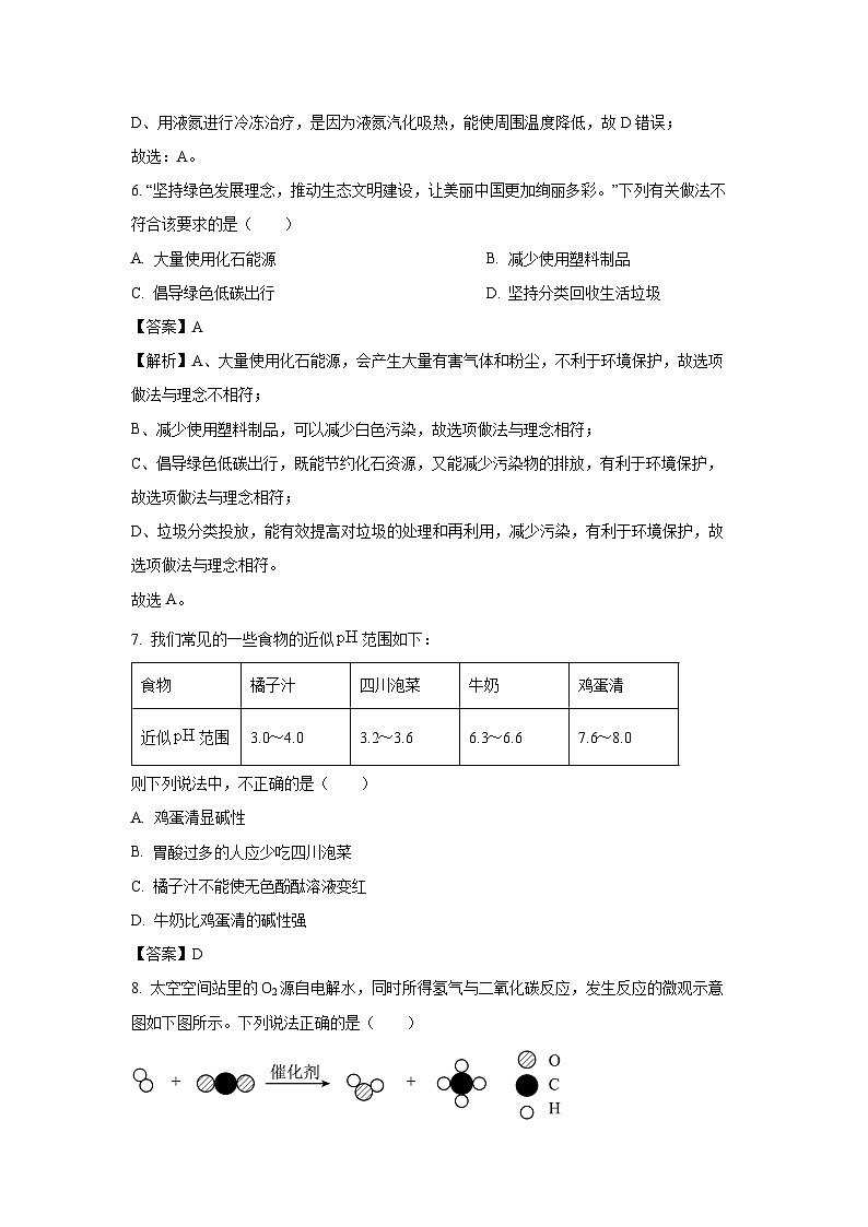 吉林省白山市2025年中考一模化学试卷（解析版）第3页