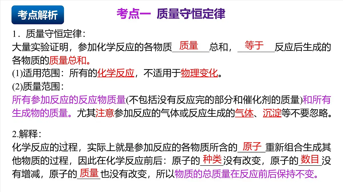 人教版（五四制）化学八年级全册第五单元《 化学反应的定量关系》（复习课件）第3页