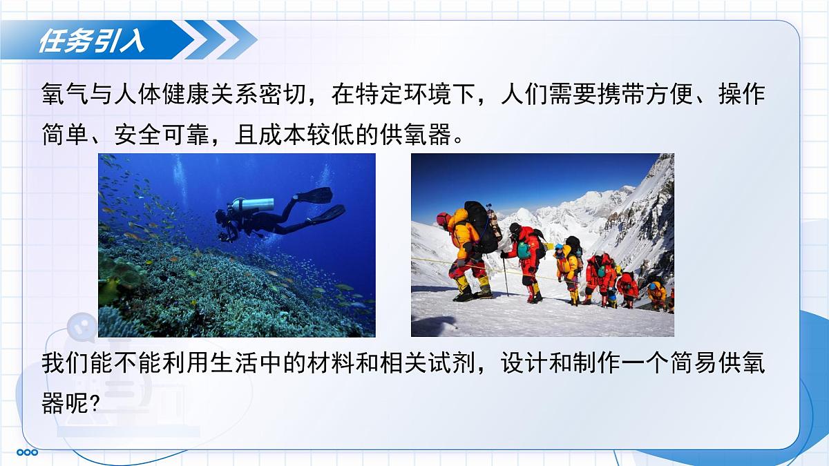 沪教版化学九年级上册 跨学科实践活动1 制作简易供氧器 教学课件第3页
