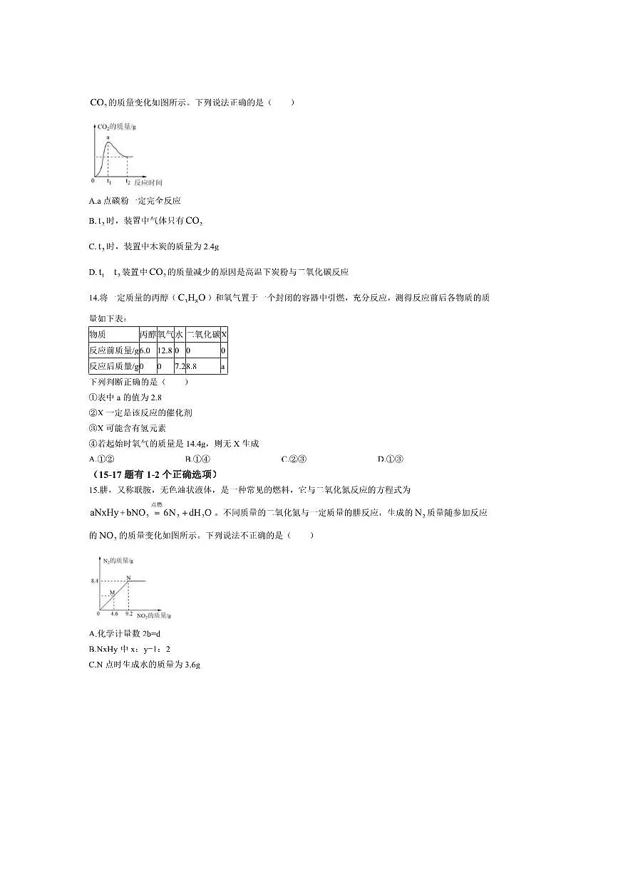 2024~2025学年上海市实验学校八年级下期末测评化学试卷(含答案)第3页