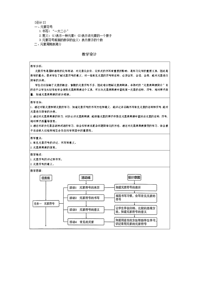 2025-2026学年人教版九年级化学上册教学设计3.3.2元素符号和元素周期表第2页