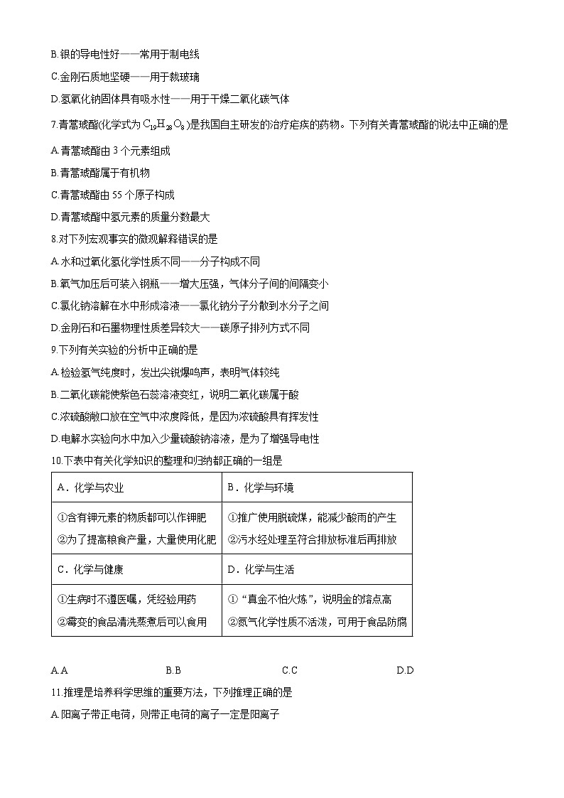 2025年黑龙江省齐齐哈尔市中考化学真题（含答案）第2页