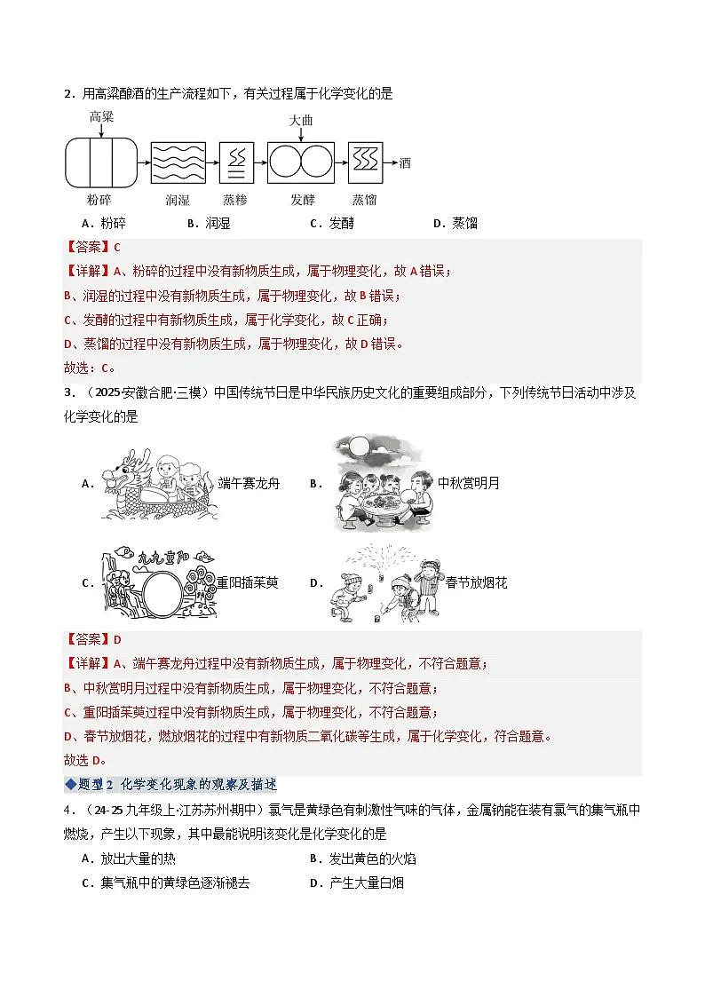 专题1 化学使生活更美好（专项训练）（解析版）第2页