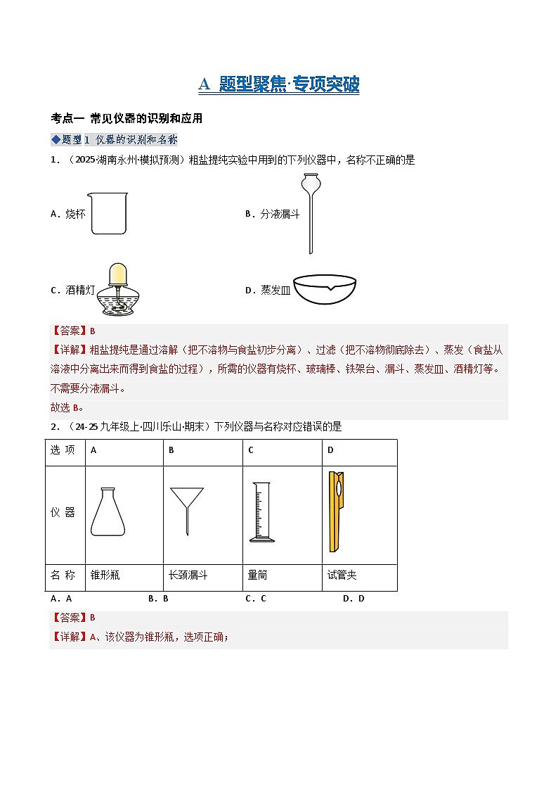 专题2 体验化学实验探究（专项训练）（解析版）第2页