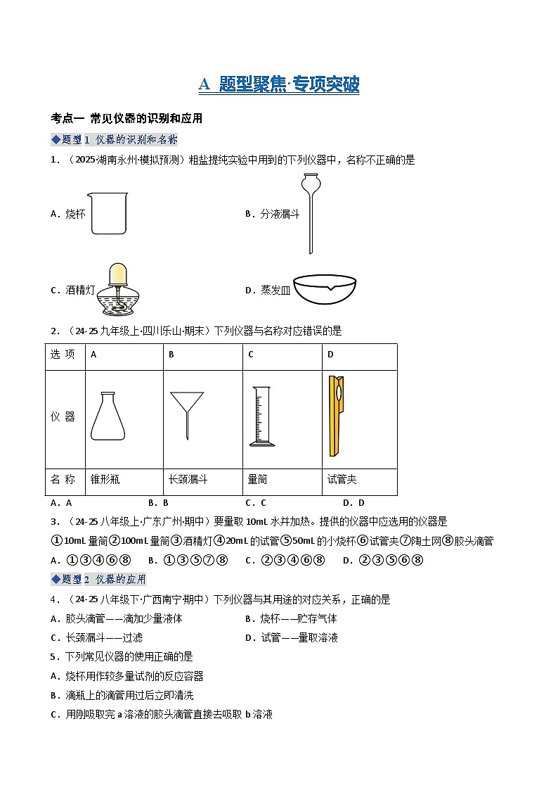 专题2 体验化学实验探究（专项训练）（原卷版）第2页