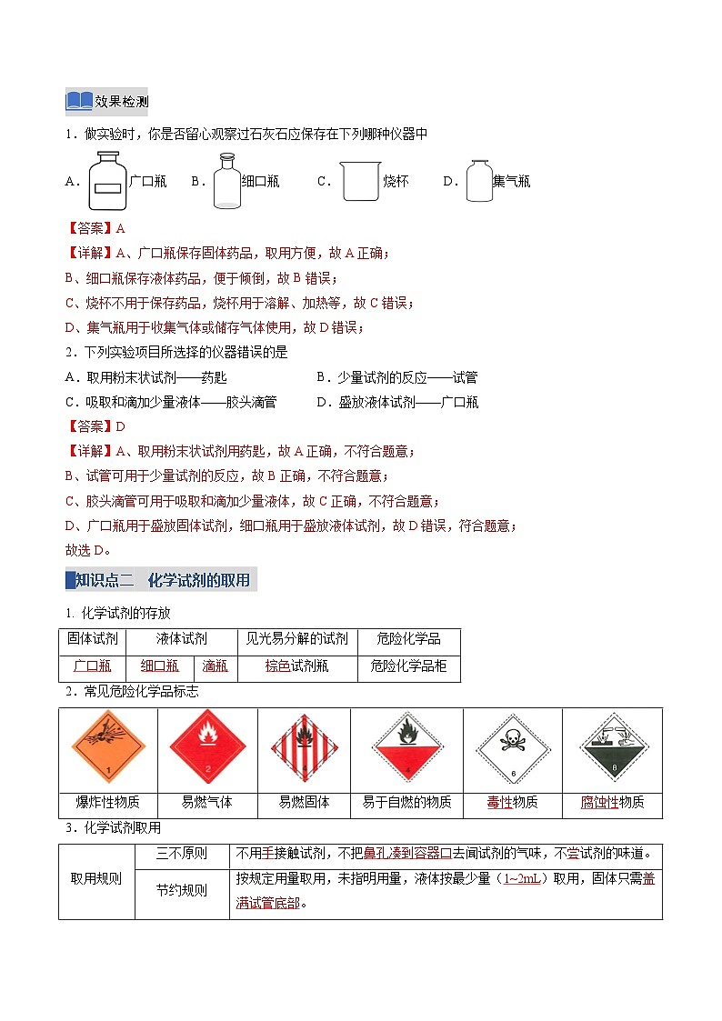 专题二 体验化学实验探究（复习讲义）（解析版）第3页